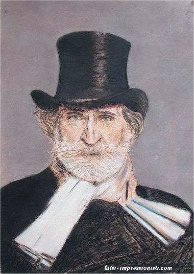 G.Verdi con cilindro Falsi d'autore